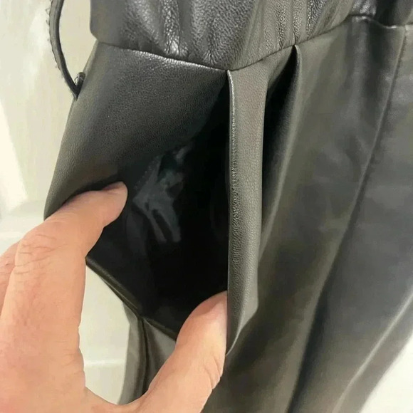 ZARA Faux Leather Cropped Girls Sleeveless Jumpsuit Sz 11/12 Buttery Soft - Picture 8 of 16